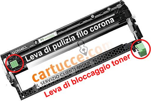 Tamburo DR-248CL leva pulizia filo corona e bloccaggio toner